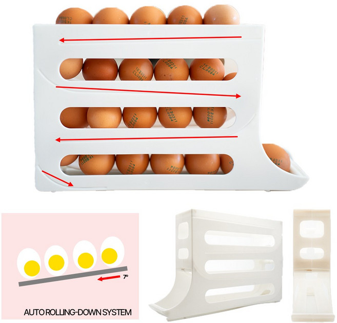 비플로 자동 슬라이딩 계란 보관함, 퓨어화이트, 1개
