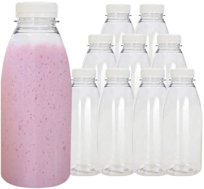우유병 우유페트병 과일청 소스 커피 공병 (세트), 10개, 450ml