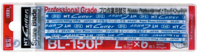 NT Cutter BL-150P L 大型替換刀片 專業級 防鏽處理 日本製, 1個, 大型 BL-150P L刃×6枚