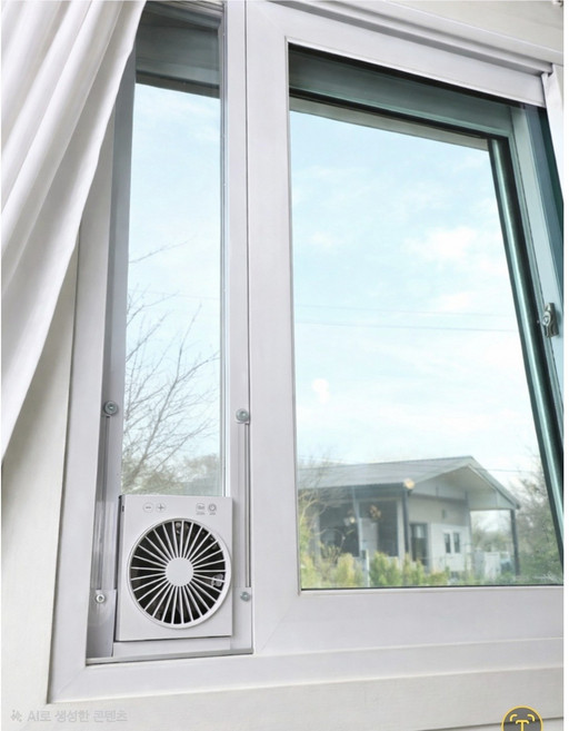 길이조절 창문 환풍기 화장실 욕실 주방 부엌 창문형 창틀 무타공 설치 프레임형, 고객직접설치, 1호