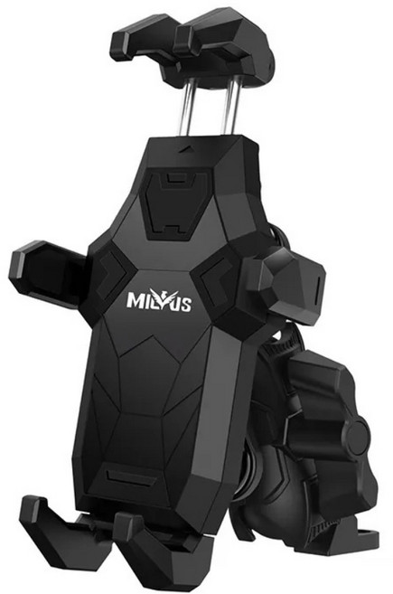 黑鷹 ME30 防盜 減震 手機 機車 支架 外送 夾款 iPhone 16 17 16e 15 14, 黑色 (後視鏡款).