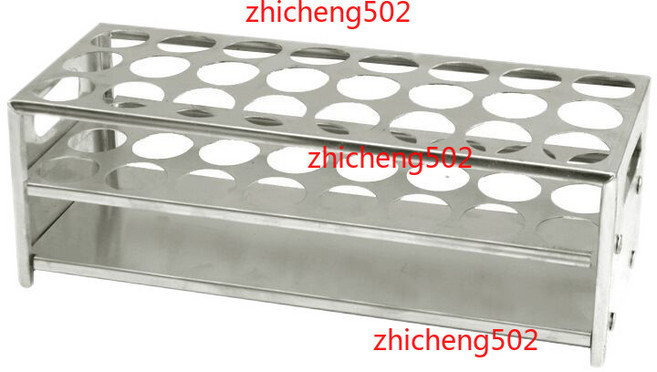zhicheng502 鋁製試管架 實驗室離心管架 採血管架 比色管架, 1個, 27mm 24孔 鋁試管架