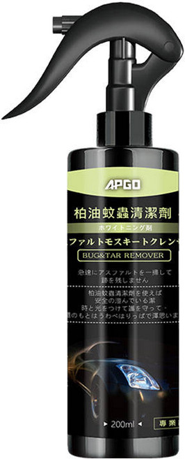 APGO 柏油蚊蟲清潔劑 汽車美容清潔劑 溫和不傷車漆, 1, 200ml