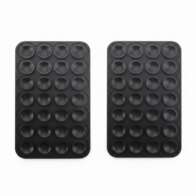 1+1 휴대폰 흡착 실리콘 패드 뽁뽁이, 2개, 블랙