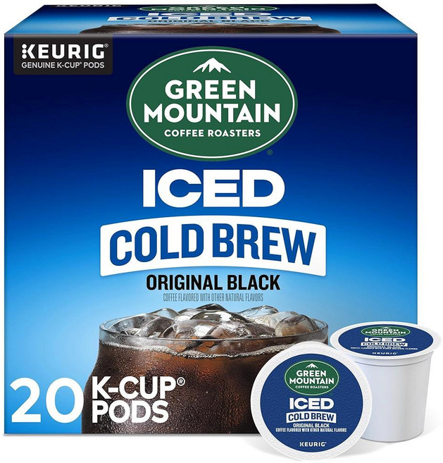 Green Mountain Coffee Roasters 아몬드 바닐라 아이스 콜드 브루 커피 1인용 큐리그 K컵 포드 20개입 박스, Cold Brew, 20 Count (Pack of 1), 1개