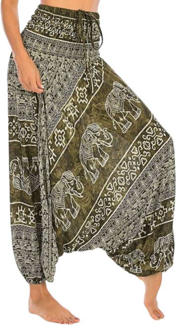 태국코끼리바지 무릎안나오는바지 여름 신착 태국 레이온 휴가 하렘 팬츠 코끼리 프린트 크로스 보헤미아 비치웨어 드레스