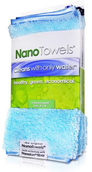 라이프 미라클 나노 타월 - 물만으로 거의 모든 표면을 청소하는 놀라운 섬유. 종이 타월이나 유독성 화학물질이 필요 없음 | 4개 세트 8x8 바닷가 청록색