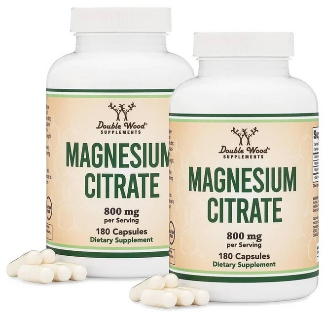 더블우드 마그네슘 시트레이트 800mg 캡슐 Double Wood Magnesium Citrate, 2개, 180정 - 쿠팡