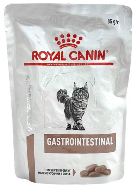 로얄캐닌 캣 가스트로 인테스티널 파우치 85g x 12개 (습식사료) / 소화 위장 만성 설사 구토 증상 관리, 닭+귀리