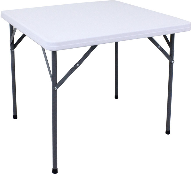 多用途方形折疊桌 輕巧便攜 居家戶外皆適用 簡約設計 堅固耐用, 白色, 4人