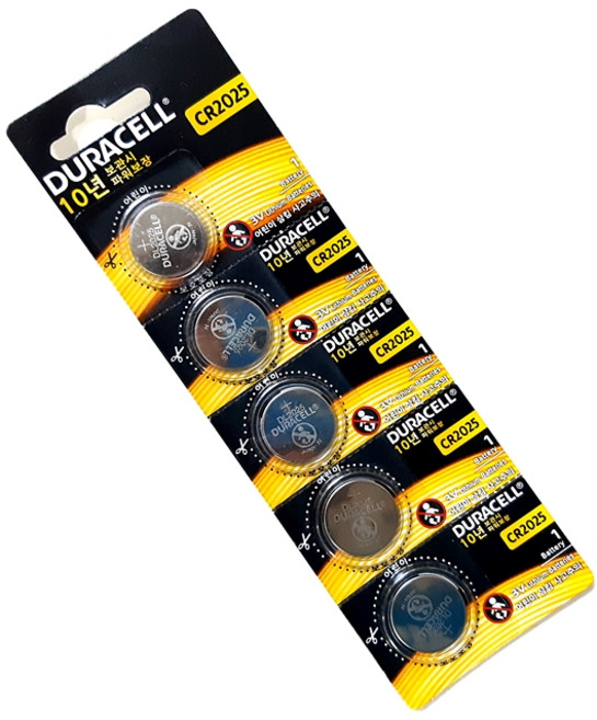 듀라셀 수은건전지 CR2025, 1개입, 5개