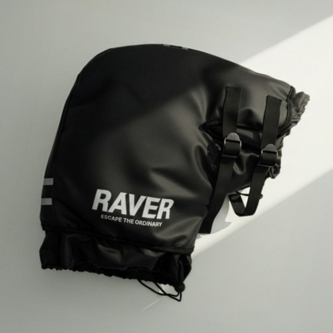RAVER 오토바이 방한토시 C타입 오버히트 레이버 바이크 스쿠터 겨울 핸들 커버 장갑, RAVER 방한토시 C타입 오버히트(블랙)