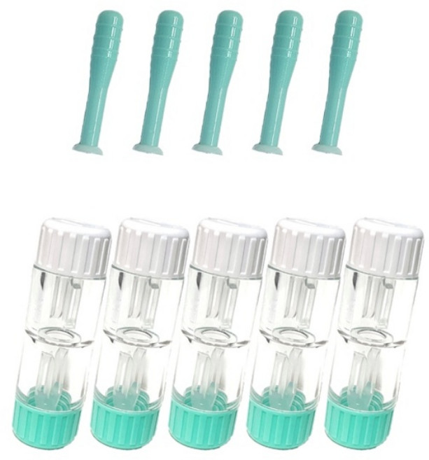 렌즈소녀 하드렌즈 케이스와 뽁뽁이, 5개, 민트