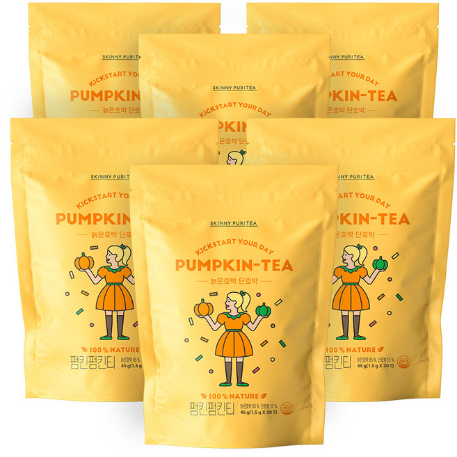 스키니퓨리티 펌킨펌킨티 늙은호박차 삼각티백, 1.5g, 30개입, 6개