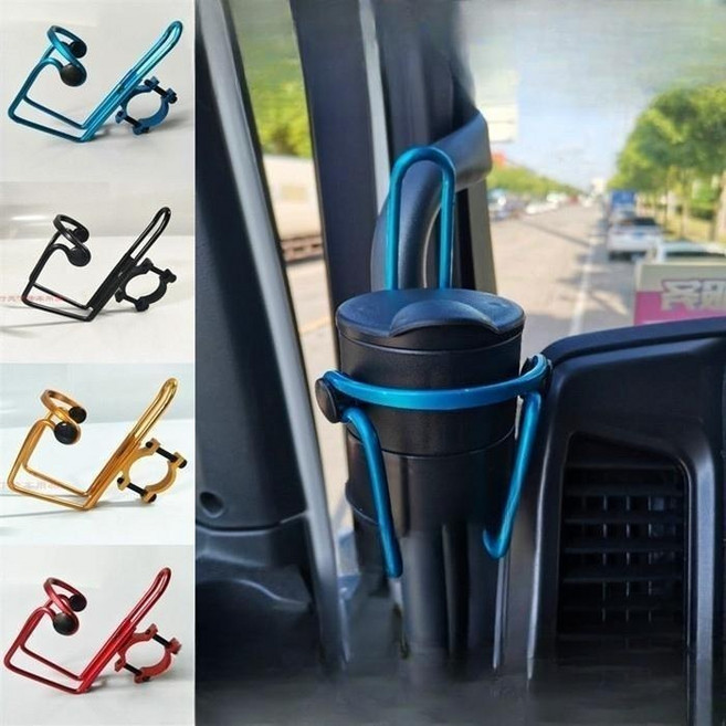화물차컵홀더 멀티 컵거치대 자동차 조수석 거치대 트럭 텀블러 버스 홀더 음료거치대, 대형 검정색 브라켓 재떨이 세트