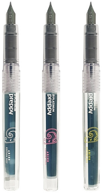 플래티넘 프레피 만년필 EF(0.2mm) / F(0.3mm) / M(0.5mm) 고급볼펜 잉크 볼펜 펜 / 리필 카트리지, 양자리 색상랜덤, 별자리에디션, 1개