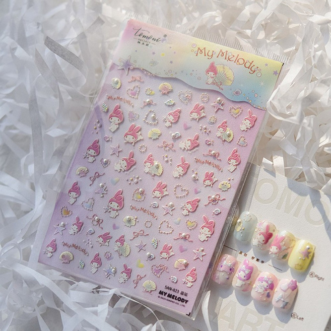 [당일출고] 코코네일 진주 마이멜로디 귀여운 산리오 캐릭터 네일스티커 SAN-023, 1개