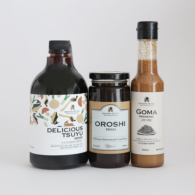 [메종드율 본사] 메종드율 샤브샤브세트(우마이쯔유+고마드레싱+오로시소스), 1개