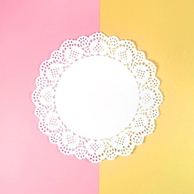 도일리페이퍼 원형 19cm 100매 종이 레이스 컵받침, 1개