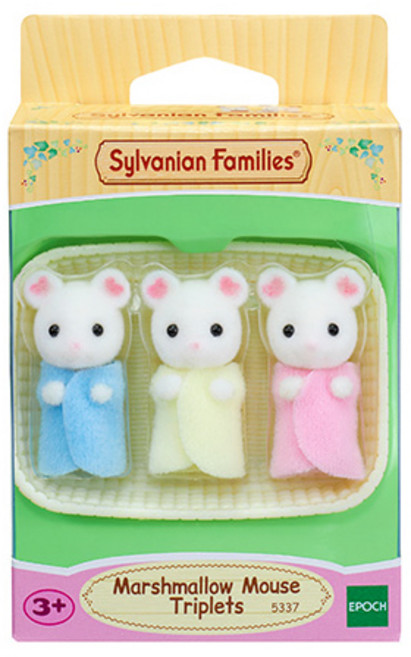 실바니안패밀리 마쉬멜로 마우스 세쌍둥이 피규어 + 아기바구니 5337, 1세트
