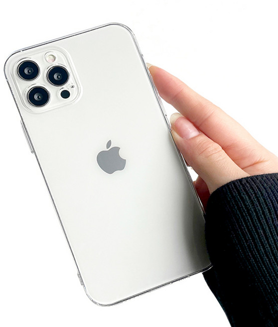 쁘띠마켓 0.6mm 리얼 초슬림 투명 하드 풀커버 클리어 아이폰 케이스