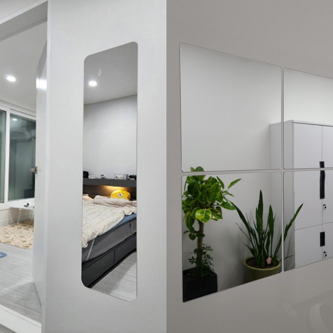 대형 모칸도 아크릴 거울 60X90cm 모서리 라운드형 접착식 DIY거울 두께 2mm, 모서리라운드 60X90 2mm