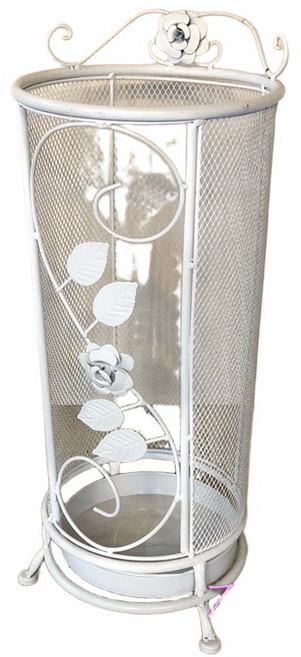 Zakka King 玫瑰鐵藝傘桶, 白色, 1個