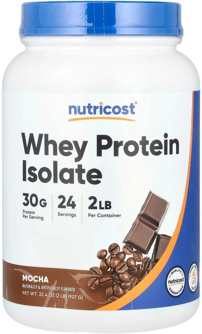 Nutricost 뉴트리코스트 웨이 프로틴 아이솔레이트 모카 2lb 907g 파우더 단백질보충제, 1개 - 쿠팡