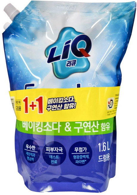 애경 리큐 프레쉬 1.6L*2입 리필 (드럼) 띠지 x1개, 1.6L