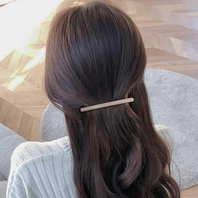 라운드 일자 자동핀 자동 헤어핀 머리핀 헤어 고정핀 여성 얇은 일자핀