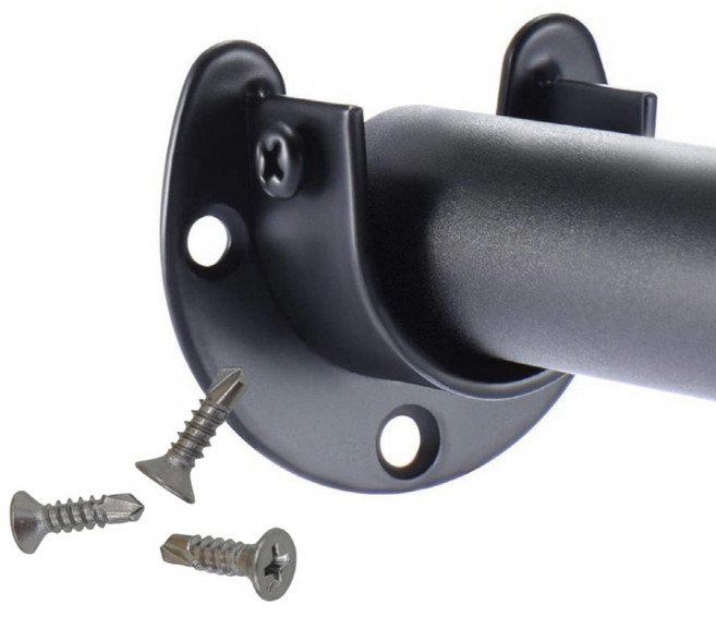 더이도 압축봉 받침 브라켓 옷장봉 지지대 걸이, 콜블랙1쌍