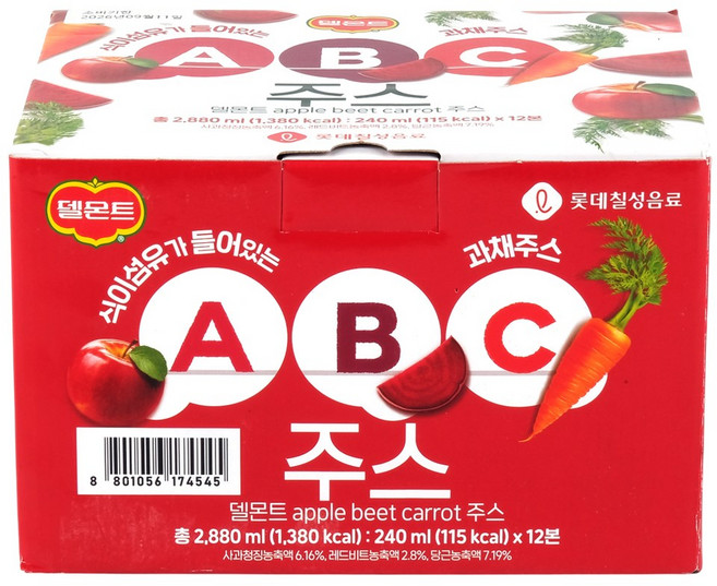 델몬트 ABC 주스, 240ml, 12개