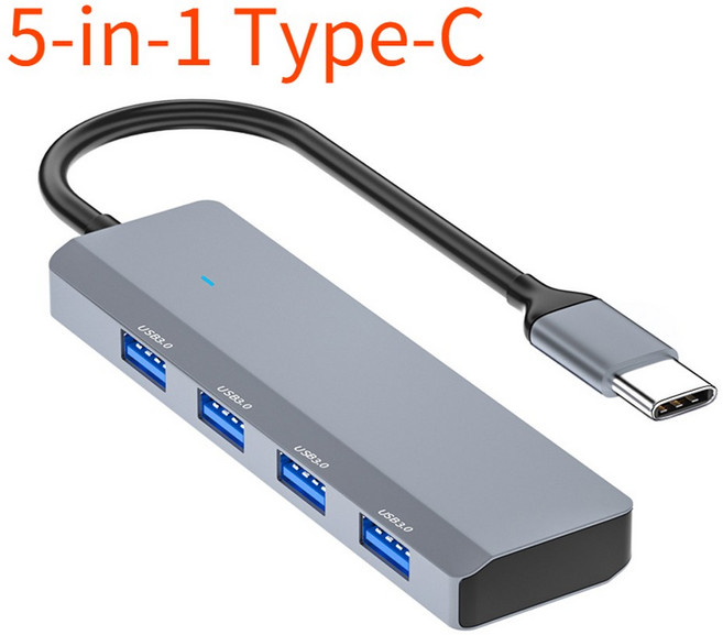 4포트 USB 3 0 허브 고속 타입-C C 멀티 스플리터 5Gbps PC 컴퓨터 멀티포트 컨버터, Type-C
