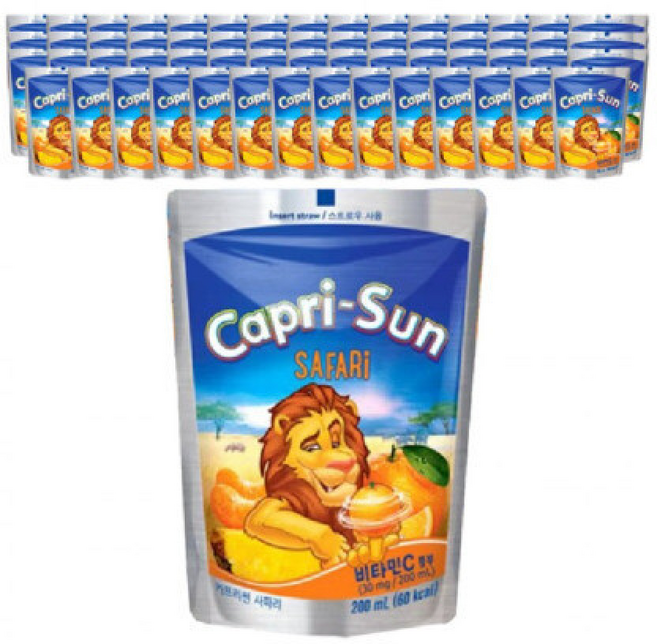 어린이주스 카프리썬 사파리 (x) 조카선물 어린이날선물 어린이 쥬스 행사음료 간식, 200ml