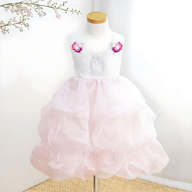 아가명주 여아용 캉캉 3단 한복 속치마