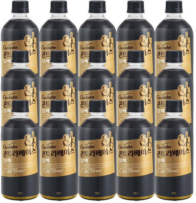 롯데 칸타타 콘트라베이스 블랙 콜드브루, 500ml, 15개