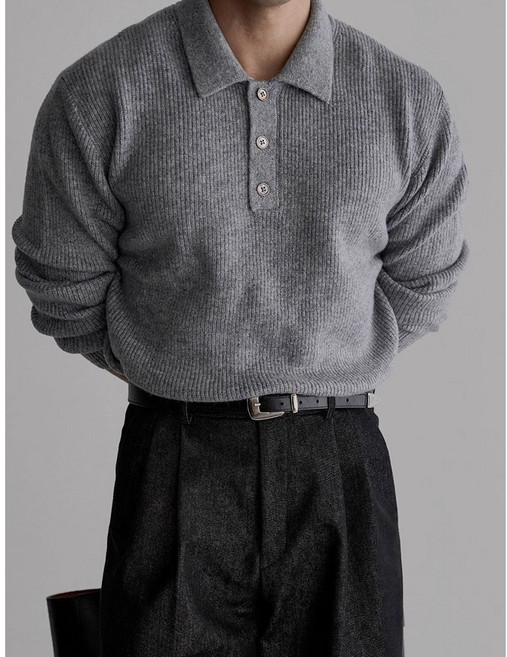 style dr 남자 머슬핏 긴팔 니트 어깨넓어보이는 니트티