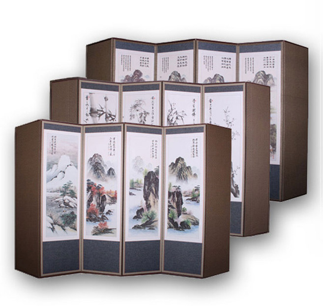 두레공예사 추사 6폭 병풍 (병풍커버포함), 풍속도, 1개