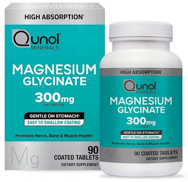 Qunol 마그네슘 글리시네이트 300mg 100% 글리시네이트 킬레이트 마그네슘 보충제 90정, 90 Count (Pack of 1), 90 Count (Pack of 1), 1개 - 쿠팡
