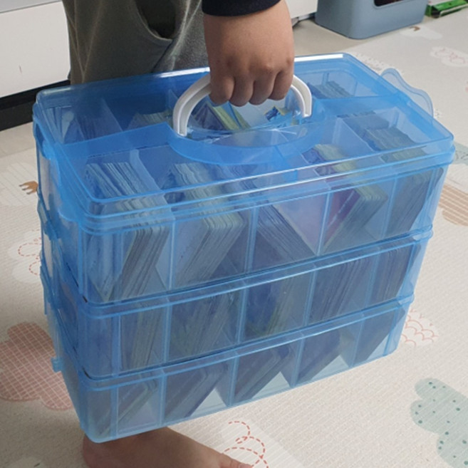 3단공구통 피스통 가정용공구함 부품상자 대형 블루, 제품선택, 1개