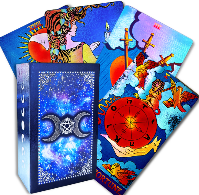 라이더 웨이트 타로카드 유니버셜 특별판 금박 디자인 +설명서, Blue Moon, 1개