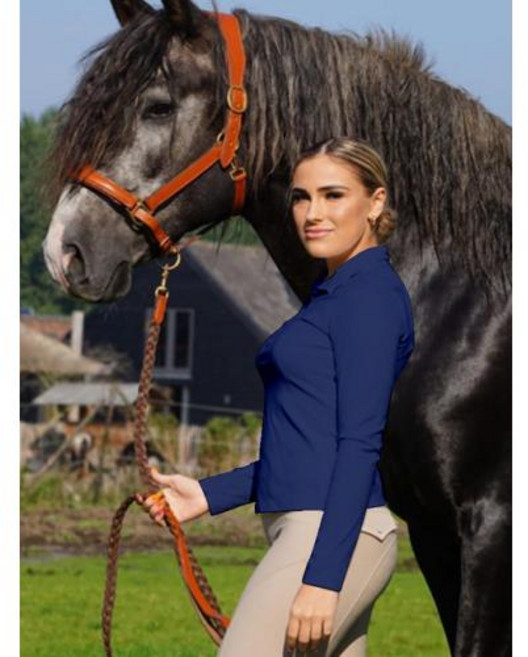 승마복 승마자켓 승마부츠 말부츠 여성용 승마 셔츠 부드러운 긴 소매 상의 라이더 쇼 베이스레이어 티셔츠 의류 착용 패션, 46) DarkBlue - M, 1개