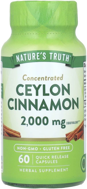 Nature's Truth 농축된 실론 계피 2000mg 빠른 방출 캡슐 60정, NaturesTruth농축된실론계피2000mg빠른방출캡, 1개 - 쿠팡