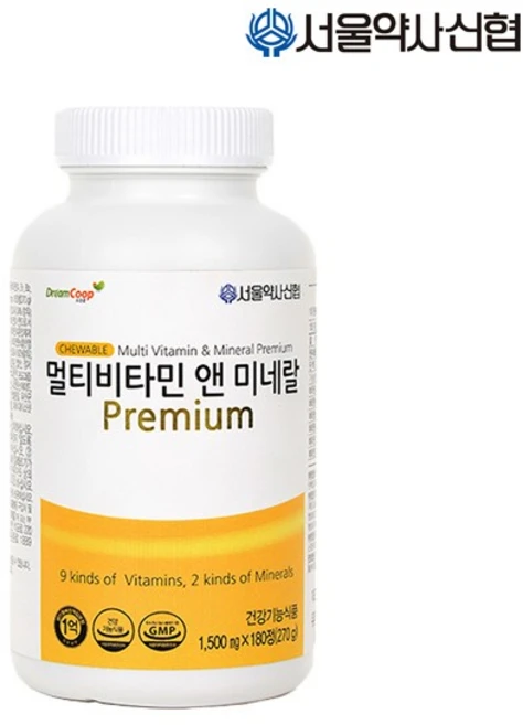 멀티비타민앤미네랄 1500mg 180정 종합영양제, 1개 - 쿠팡