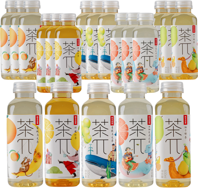 차파이 ALL PICK 중국음료 5종 복숭아(3개)+레몬(3개)+청포도(3개)+자몽(3개)+유자 녹차(3개) 1BOX에 총15개, 30개, 500ml