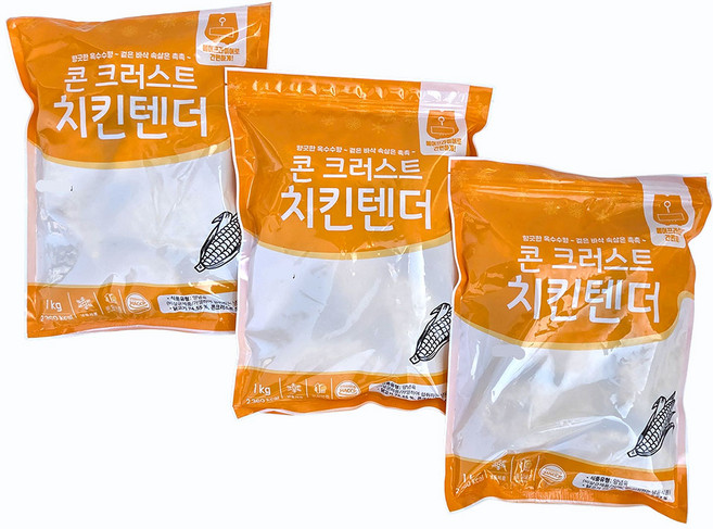 새마원 냉동 콘크러스트 옥수수치킨텐더 1kg 콘순살텐더, 3개