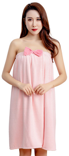 리카 여성용 샤워가운 튜브탑 가운, 핑크, 1개