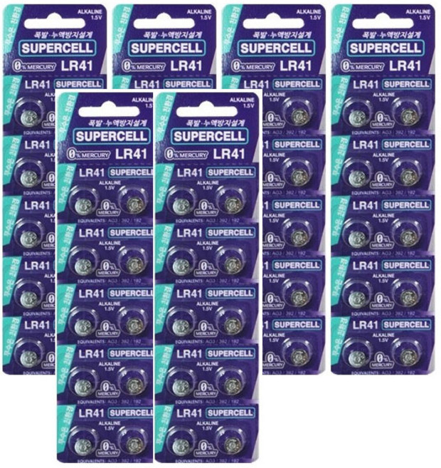 맥셀 슈퍼셀 BA-TREE 알카라인 배터리 단추형 건전지 LR41, 10개입, 6개