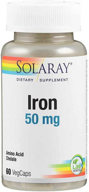 Solaray 일본직구 솔라레이아이언 50mg. 60캡슐, 사이즈, 1개