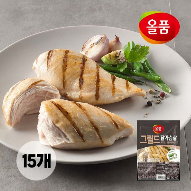 올품 그릴드 닭가슴살, 15개, 100g